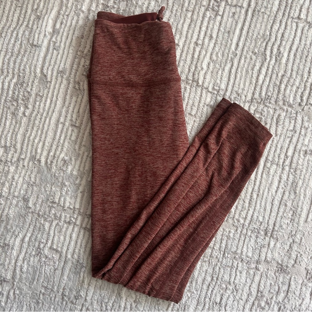 Beyond Yoga Across the Strap Brown/Orange/Rust High Waisted Leggings